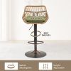 COOLMORE Modern Swivel Bar Stools Set of 2 Adjustable Counter - Rattan