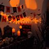 Homemory Halloween Orange Flameless Candles with String Lights