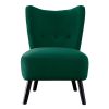 Unique Style Green Velvet Covering Accent Chair Button-Tufted