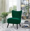 Unique Style Green Velvet Covering Accent Chair Button-Tufted