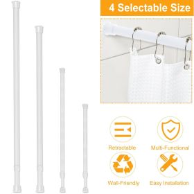 Tension Curtain Rod Spring Load Adjustable Pole Heavy-Duty Steel