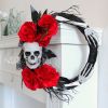 Halloween Skull Wreath Creative Horror Ghost Festival Red Rose