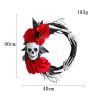 Halloween Skull Wreath Creative Horror Ghost Festival Red Rose