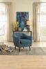 Blue Fabric Upholstered Accent Chair 1pc Espresso Finish Legs