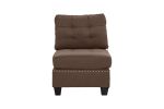 Living Room Furniture Tufted Armless Chair Black Coffee Linen
