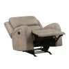 Luxurious Style Rocker Reclining Chair Brown Plush Comfortable