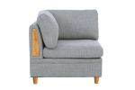Living Room Furniture Corner Wedge Light Grey Dorris Fabric 1pc