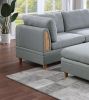 Living Room Furniture Corner Wedge Light Grey Dorris Fabric 1pc