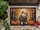 White English Bulldog Fall Doormat 18 x 27 Inch Non Slip Washable