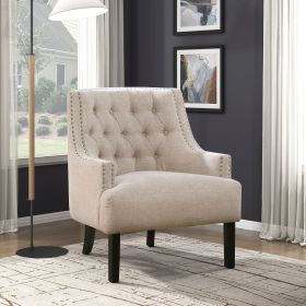 Modern Traditional Accent Chair Chenille Upholstery Button-Tufted