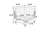 Living Room Furniture Corner Wedge Steel Color Dorris Fabric 1pc
