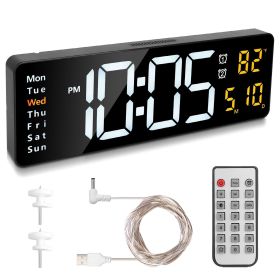 15.7 Inch LED Digital Wall Clock Remote 10 Level Brightness 3