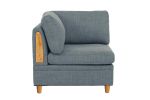 Living Room Furniture Corner Wedge Steel Color Dorris Fabric 1pc
