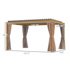 10 X 13 Outdoor Retractable Pergola with Sun Shade Louvered Top