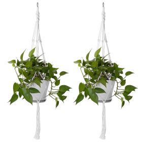 2Pcs Plant Hanger Flowerpot Net Bag 40in Cotton Rope 4Legs Fit
