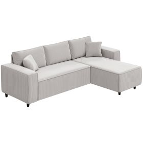 Corner Sofa With Reversible Chaise Lounge - Gray