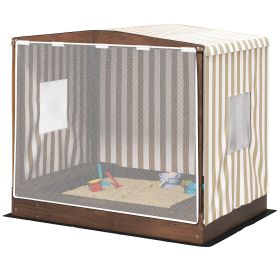 Kids Wooden Sandbox With Canopy Fully Covered