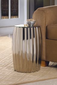 Silver Metal Decorative Stool Home Accent