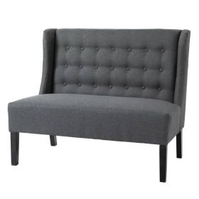 Scandinavian 2 Seater Button Tufted Loveseat - Gray