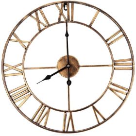 185 Inch Gold Roman Numeral Silent Non Ticking Wall Clock