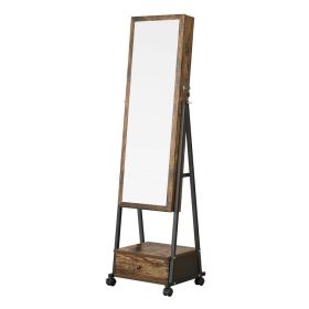 Modern Industrial Metal Wood Jewelry Armoire Cabinet Organizer