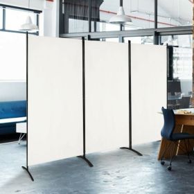 6-Ft White 3-Panel Room Divider Screen