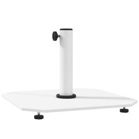 Square Patio Umbrella Base, 41 Lbs Metal Umbrella Stand Base With Adjustable Foot Pads, Heavy Duty Patio Umbrella Holder For 1.31.51.9 Umbrella Poles (Color: White)