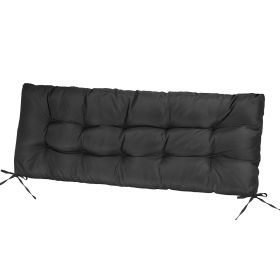 1Pc Bench Seat Cushion For Indoor Outdoor Furniture Water-Resistant Or Non-Water-Resistant Options 8CM Or 10CM 51.18 X 19.68IN For Garden Patio Balcon (Option: Waterproof 8CM Black)