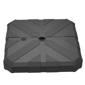 Square Patio Umbrella Base, Cantilever Offset Umbrella Base Heavy Duty Outdoor Umbrella Stand Base, Filled Up To 143lbs With Stand Or 130lbs With Wate (Color: Black)