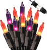 Brizled Orange Halloween Lights, 21.3ft 100-ct Incandescent Halloween String Lights Connectable, UL Certified Halloween Lights