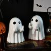 Halloween Ghost Figurine, Spooky Resin Ghost Statue, Cute Ghost Halloween Decoration for Home and Office Desktop Decor Display Ornaments