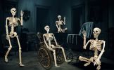 2 Pack 36"Halloween Skeleton - 3 ft Life Size Human Skeleton with Full Body Posable Joints Plastic Skeleton for Halloween Skeletons Decor Yard Patio L