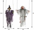 Halloween Decorations 2 Packs Hanging Ghosts Decor with Lighted Up Eyes, 3ft Scary Grim Reaper Swinging Skeleton Flying for Yard Patio Lawn Garden